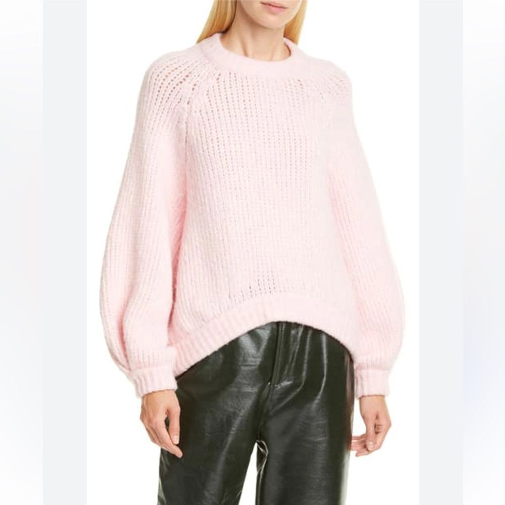 Rodebjer Onella Sweater in Light‎ Pink Merino Wool Medium Cozy Knit Sweater